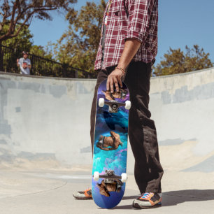 SlipperyJoe's Man ondergoed bult paars blauw abst Skateboard