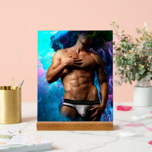 SlipperyJoe's Man ondergoed piek paars blauw Acryl Bord