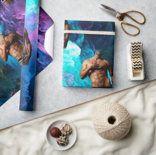 SlipperyJoe's Man ondergoed piek paars blauw Cadeaupapier