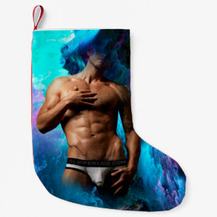 SlipperyJoe's Man ondergoed piek paars blauw Kleine Kerstsok