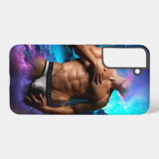 SlipperyJoe's Man ondergoed piek paars blauw Samsung Galaxy Hoesje (Achterkant horizontaal)