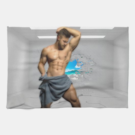 SlipperyJoe's Man serviette brisée mur de brique b (Horizontal)