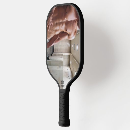 SlipperyJoe's Man sixpack shirtless sexy six pack Pickleball Paddle (Links)
