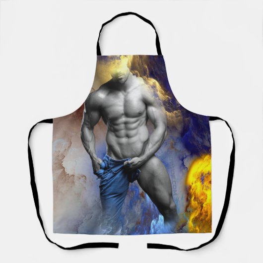 SlipperyJoe's Man steamy shirtloze borstrokken Schort (Voorkant)