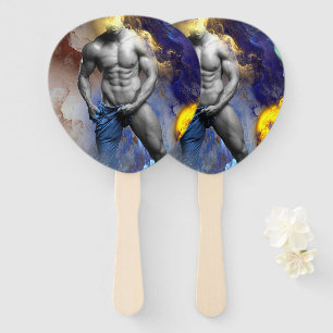 SlipperyJoe's Man stomende shirtloze abs sixpack a Handwaaier