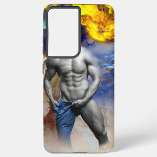 SlipperyJoe's Man stomende shirtloze abs sixpack z Samsung Galaxy Hoesje
