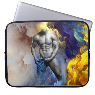 SlipperyJoe's Man stomende shirtloze abs zes-pack  Laptop Sleeve