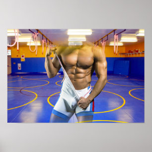 SlipperyJoe's Man, zes-pak worstelgymzaal b Poster
