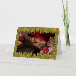 SlipperyJoe's mannelijke borst zes-pack buik bloot Folie Feestdagenkaart