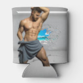 SlipperyJoe's Mannen handdoek gebroken witte bakst Blikjeskoeler (Achterkant)