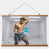 SlipperyJoe's Mannen handdoek gebroken witte bakst Hangend Wandkleed (Voorkant)