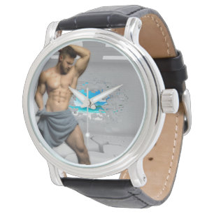 SlipperyJoe's Mannen handdoek gebroken witte bakst Horloge