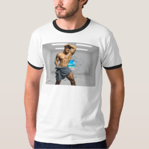 SlipperyJoe's Mannen handdoek gebroken witte bakst T-shirt