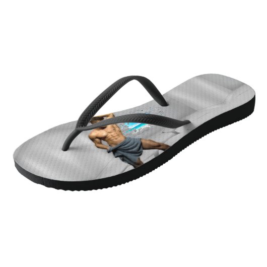 SlipperyJoe's Mannen handdoek gebroken witte bakst Teenslippers (Schuin)