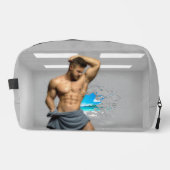 SlipperyJoe's Mannen handdoek gebroken witte bakst Toilettasje (Voorkant)