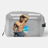 SlipperyJoe's Mannen handdoek gebroken witte bakst Toilettasje (Achterkant)