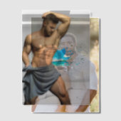 SlipperyJoe's Mannen handdoek gebroken witte bakst Vellum Uitnodigingen (Offset (Koppel))