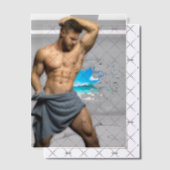 SlipperyJoe's Mannen handdoek gebroken witte bakst Vellum Uitnodigingen (Offset (Uitnodiging))