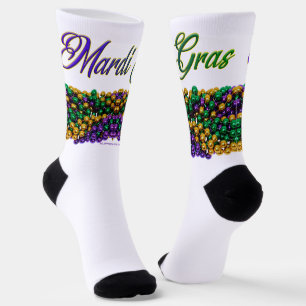 SlipperyJoe's Mardi Gras Bead Kettingen paarse gol Sokken