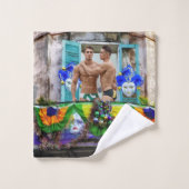 SlipperyJoe's Mardi Gras Hommes violet or vert bal (Gant de toilette)