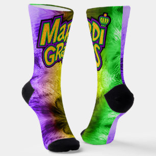 SlipperyJoe's Mardi Gras kroon paars goud groen me Sokken
