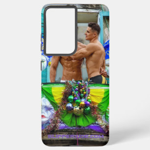 SlipperyJoe's Mardi Gras Mannen paarse gouden groe Samsung Galaxy Hoesje