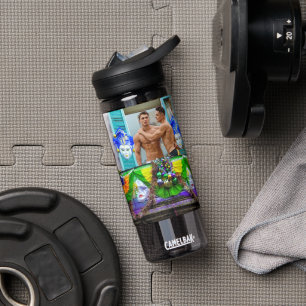 SlipperyJoe's Mardi Gras Mannen paarse gouden groe Waterfles