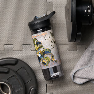 SlipperyJoe's Mardi Gras Mask paars Gold green bl Waterfles