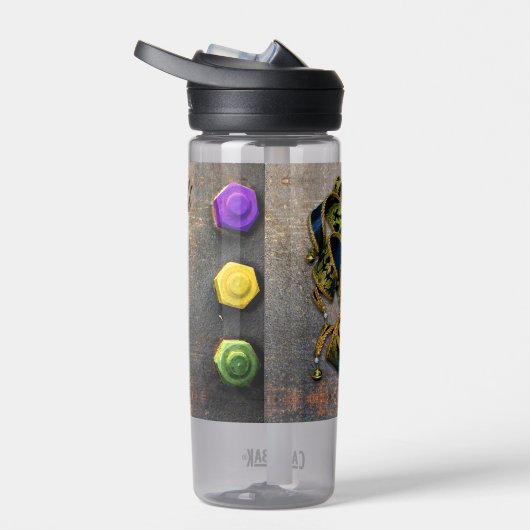 SlipperyJoe's Mardi Gras Mask paars Gold green bl Waterfles (Rechts)