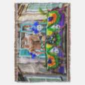 SlipperyJoe's Mardi Gras maskers kralen decoraties Deken (Voorkant Verticaal)