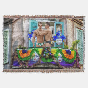 SlipperyJoe's Mardi Gras maskers kralen decoraties Deken