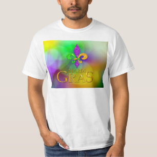 SlipperyJoe's Mardi Gras paars goud groen fleur-d T-shirt