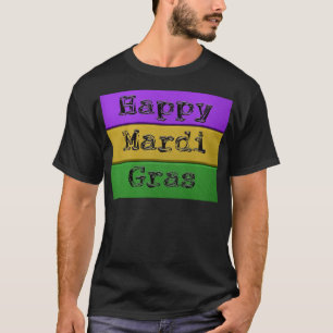 SlipperyJoe's Mardi Gras paarse gouden metalen T-shirt