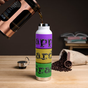 SlipperyJoe's Mardi Gras paarse gouden metalen Waterfles