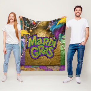 SlipperyJoe's Mardi Gras-thema grafische doubloons Fleece Deken