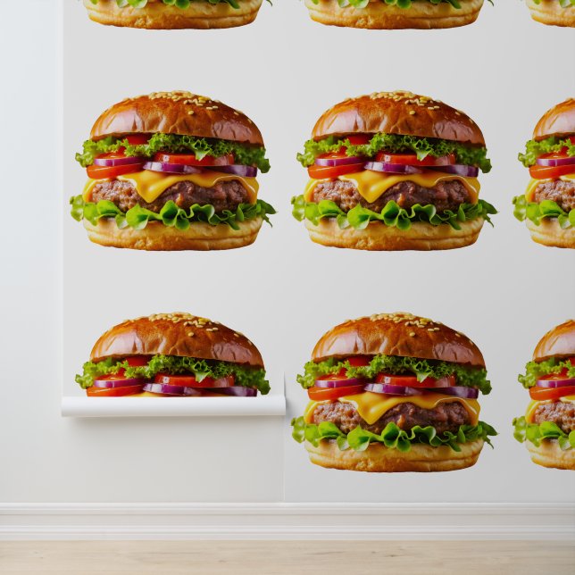 SlipperyJoe's mouthwatering cheeseburger crispy ba Behang (Applicatie)