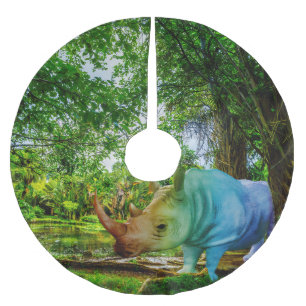 SlipperyJoe's neushoorn weelderige tropische omgev Kerstboom Rok