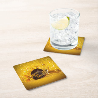 SlipperyJoe's New Year's Eve celebration festive g Vierkante Kartonnen Onderzetter