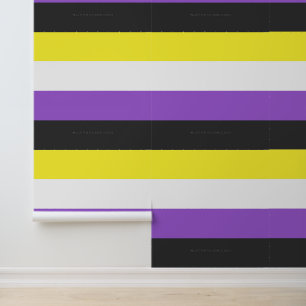 SlipperyJoe's Non-binaire Pride-vlag geel wit paar Behang