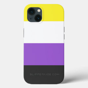 SlipperyJoe's Non-binaire Pride-vlag geel wit paar iPhone 13 Hoesje