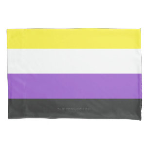 SlipperyJoe's Non-binaire Pride-vlag geel wit paar Kussensloop