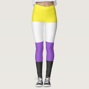 SlipperyJoe's Non-binaire Pride-vlag geel wit paar Leggings