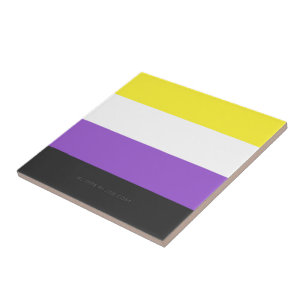 SlipperyJoe's Non-binaire Pride-vlag geel wit paar Tegeltje