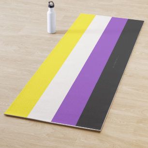 SlipperyJoe's Non-binaire Pride-vlag geel wit paar Yogamat