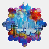 SlipperyJoe's NYC wolkenkrabbers gebouwen kunstwer Ornament Kaart (Voorkant)