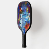SlipperyJoe's NYC wolkenkrabbers gebouwen kunstwer Pickleball Paddle (Links)