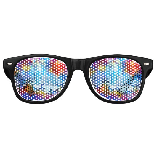 SlipperyJoe's NYC wolkenkrabbers gebouwen kunstwer Retro Zonnebril (Voorkant)