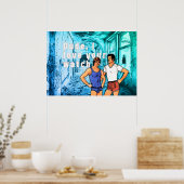 SlipperyJoe's ondergoed twee mannen cartoon verlat Poster (Keuken)