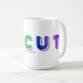 SlipperyJoe's ongesneden levendige regenboog kleur Koffiemok (Voorkant rechts)