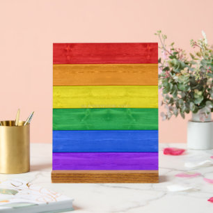 SlipperyJoe's orgueil drapeau en bois horizontal a
